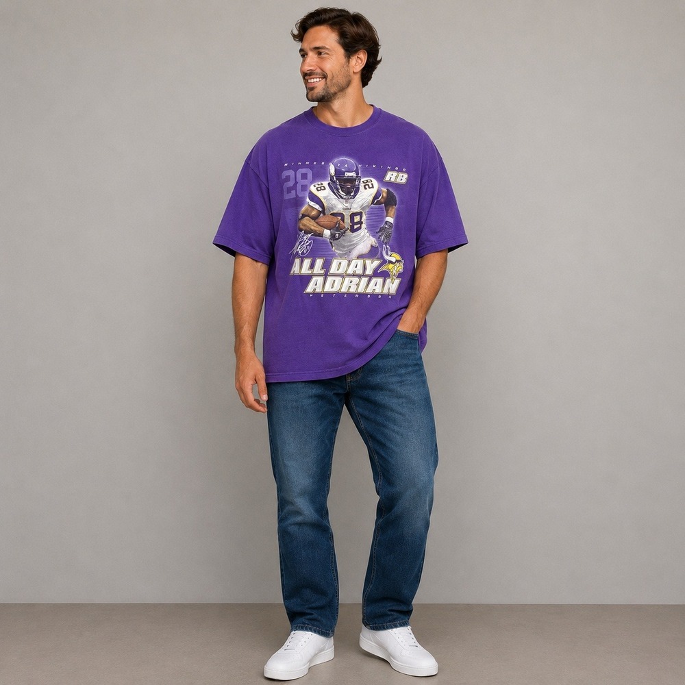 Reebok Minnesota Vikings Adrian Peterson All Day T-Shirt Purple Mens 2XL NFL